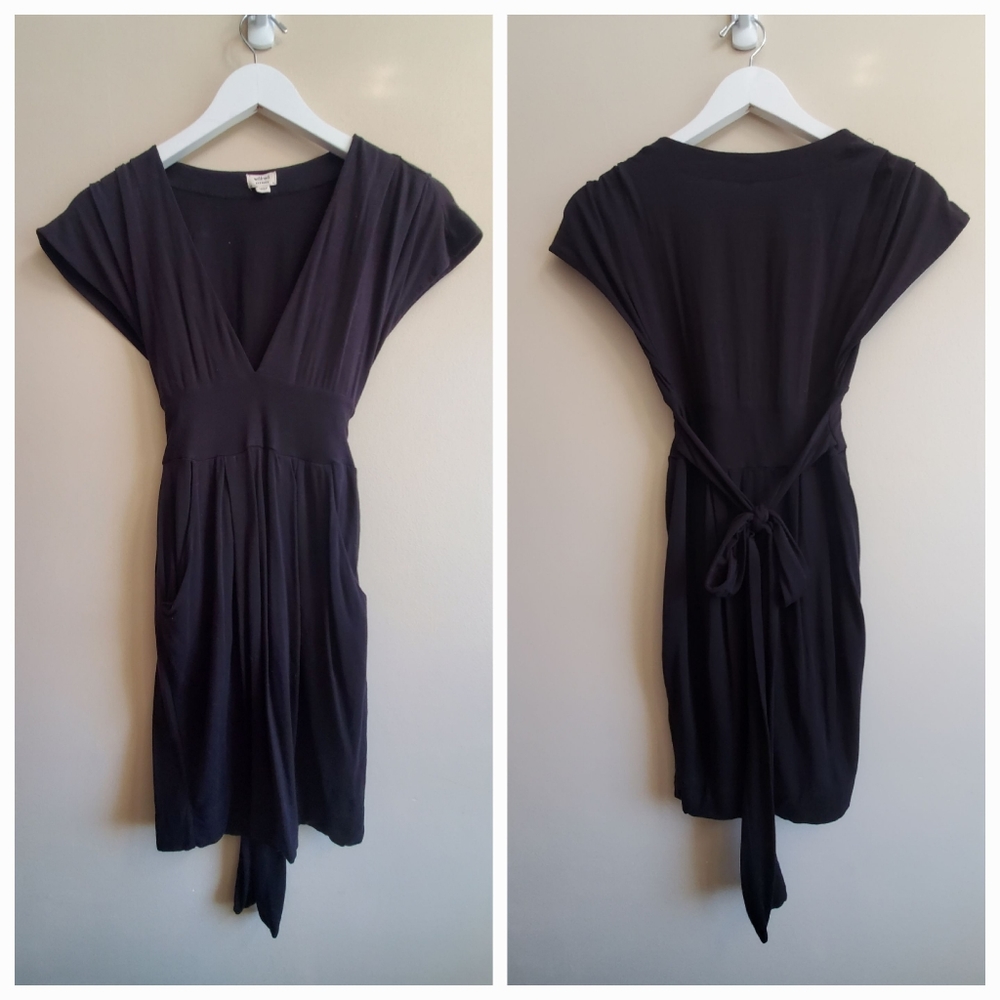 wilfred Black Jersey Dress with tie back, XXS